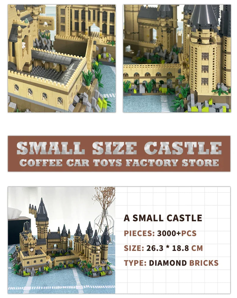 Creative Magic School Diamond Bricks Set — Medieval Castle MOC Building Blocks DIY Toy for Kids & Adults, Perfect Christmas Gift