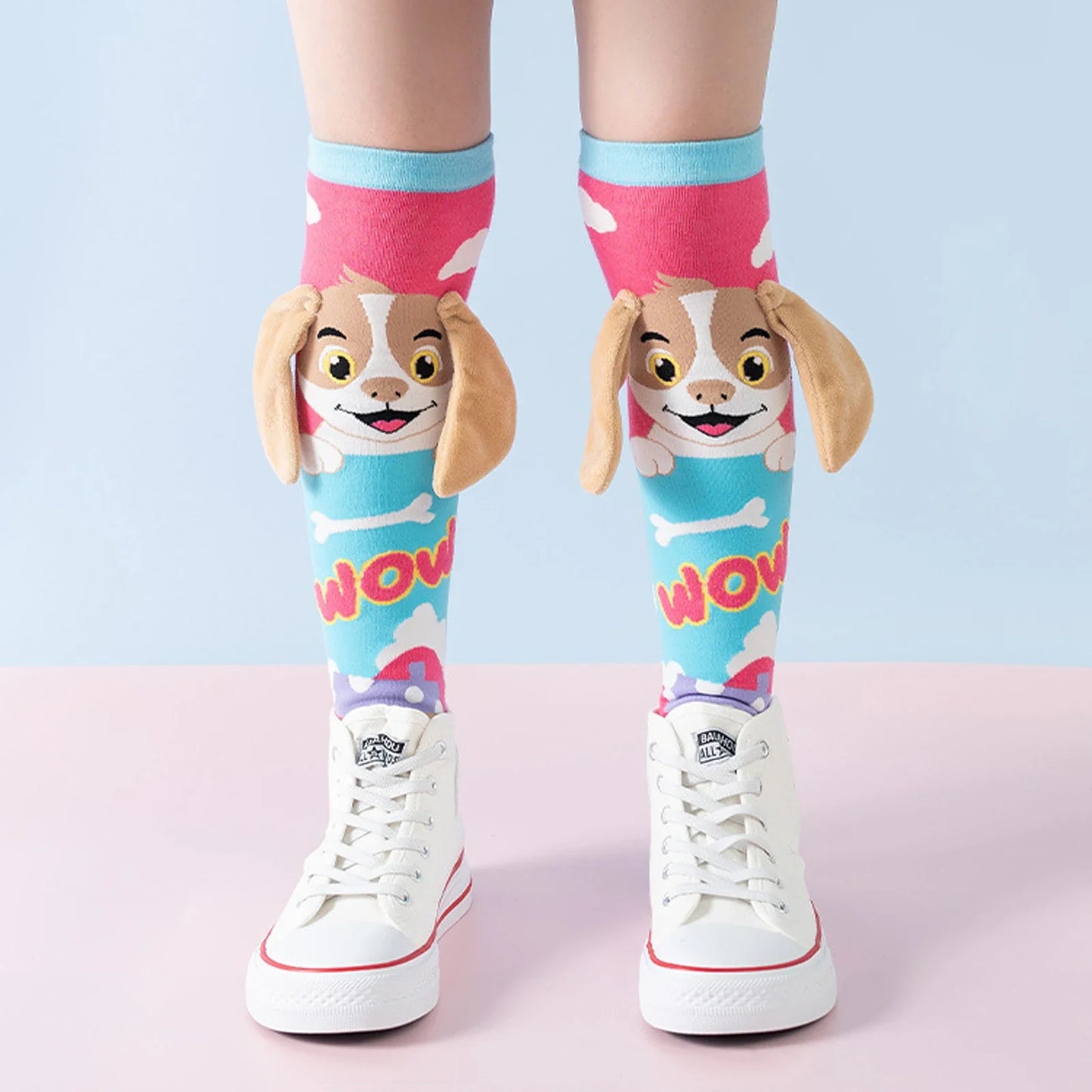 Cute 3D Cartoon Animal Knee-High Socks – Dog, Rabbit & Penguin Long Socks for Kids Party & Festival