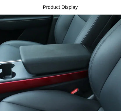 Tesla Model 3/Y 2023-2024 Armrest Protector Box Cover – Soft White TPE Center Console Pad for Model 3 Highland