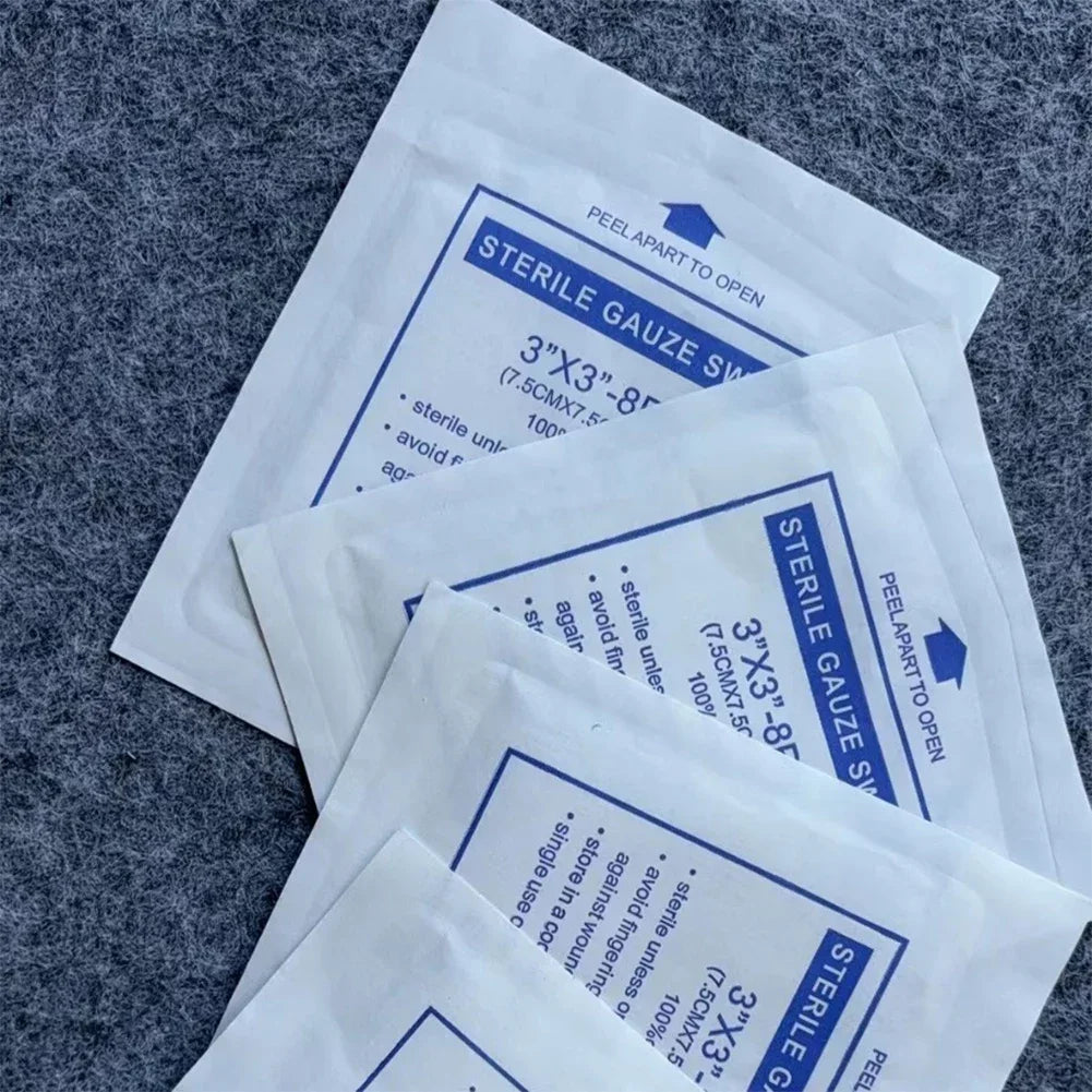 20PCS 8-Layer Sterile Cotton Gauze Pads - Waterproof Medical Wound Dressing, First Aid Supplies 5/7.5/10cm