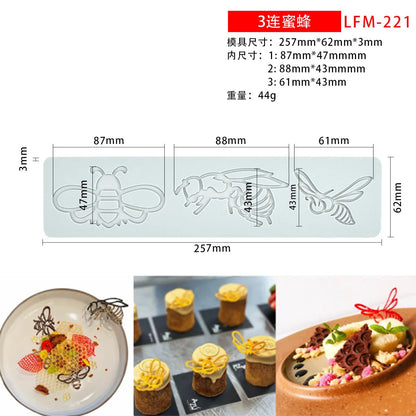 Various Leaves & Geometric Flower Silicone Cake Lace Mold — Cake Decorating Border Tool for Baking