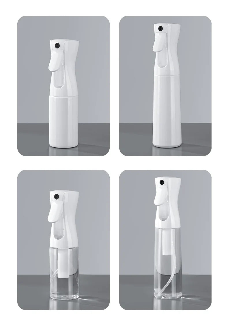Refillable Hair Spray Bottle – 200/300/500ml Continuous Mist Water Sprayer for Salon & Home Hair Care
