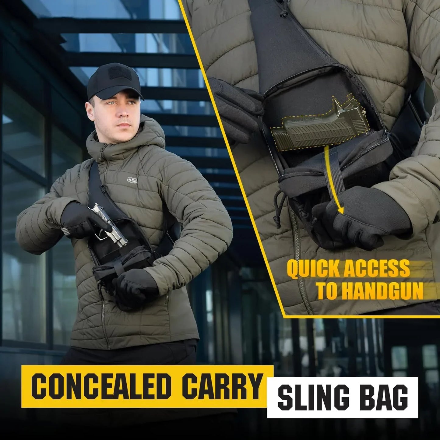 Outdoor Hunting Tactical Shoulder Bag - Concealed Carry Pistol Holster, Waterproof Crossbody Gun Sling Chest Pack