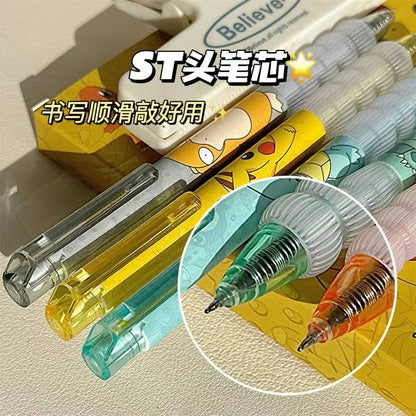 5PCS Pokemon Gel Pens – Pikachu, Charmander & Squirtle Cute Anime Cartoon Stationery for School & Holiday Gifts