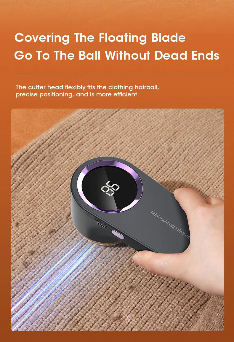 LED Digital Electric Lint Remover – USB Rechargeable Fabric Shaver for Clothes & Sweaters