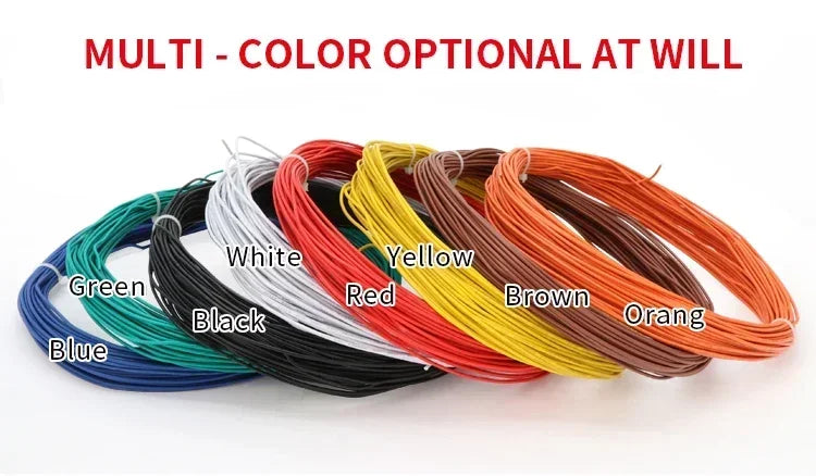UL1007 Single Core Copper Wire (5–20M) – PVC Insulated Tinned Solid Electrical Cable 14–26 AWG