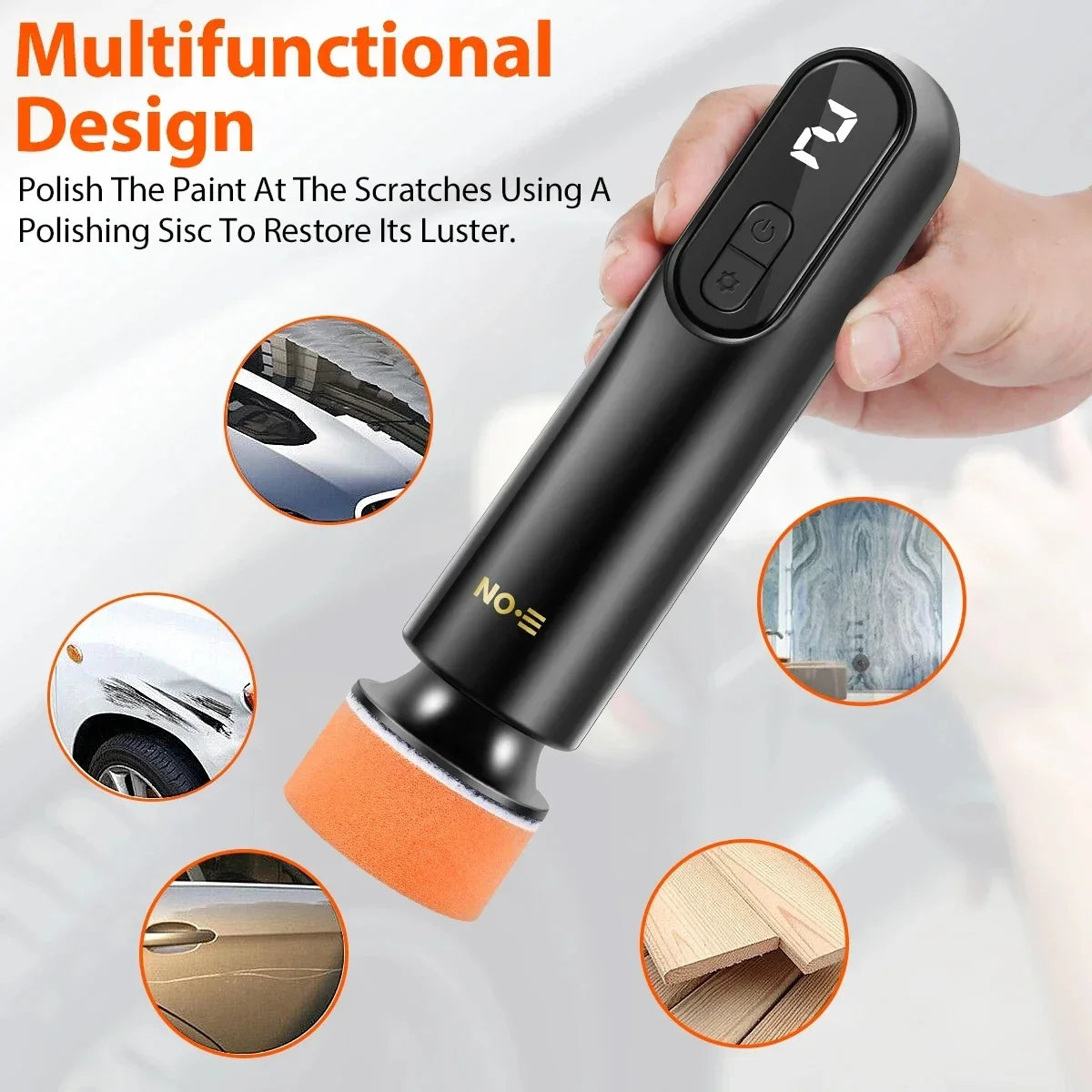 Mini Wireless Car Polisher — 12,000RPM Electric Waxing & Polishing Machine with 3 Speeds and USB Charging