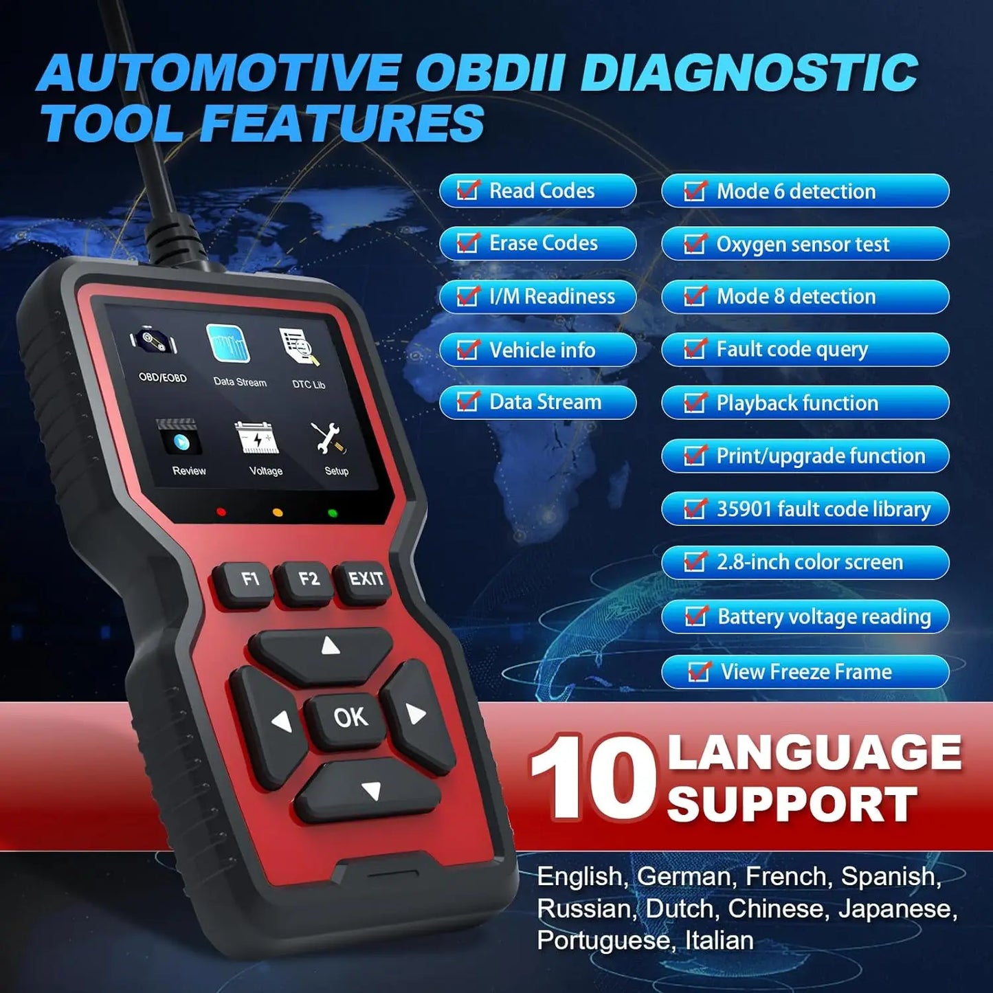 V519 Professional OBD2 Scanner – EML327 Car Diagnostic Tool & Code Reader for Troubleshooting