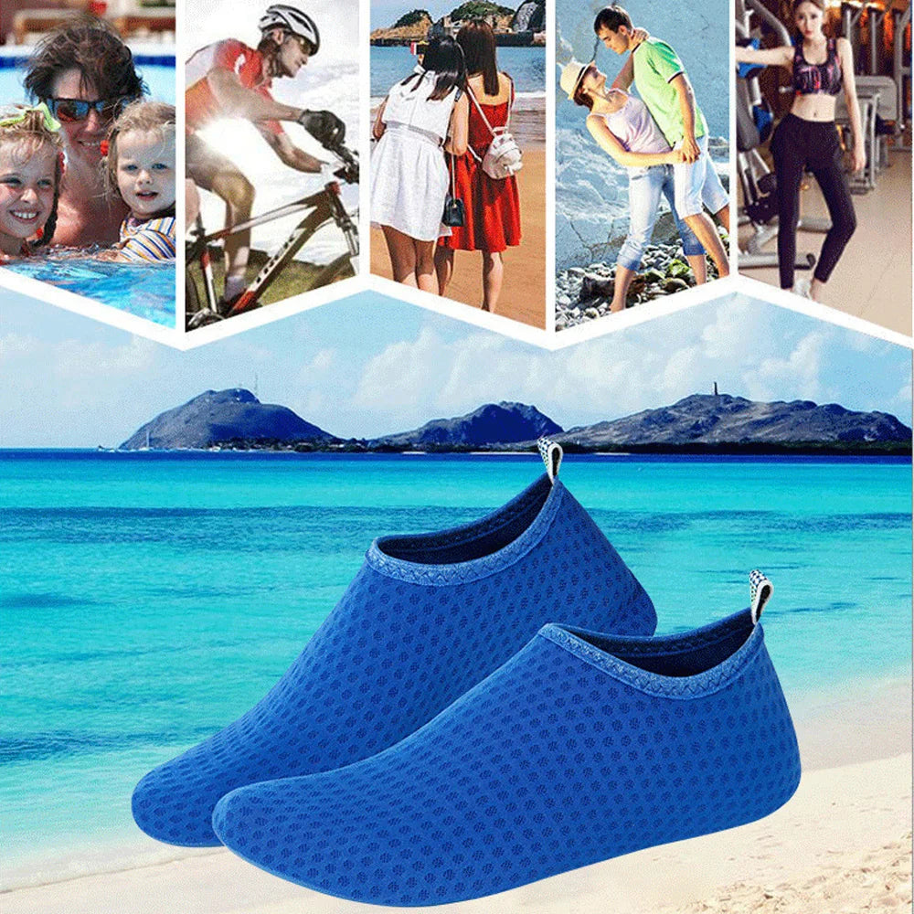 Quick-Dry Water Shoes with Rubber Sole – Non Slip Mesh Diving Socks for Beach, Swimming & Surfing – Unisex & Kids