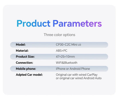 2025 Wireless Android Auto Adapter — Wired to Wireless CarPlay Smart Box with USB Plug & Play, WiFi Auto Connection & Online Upgrade