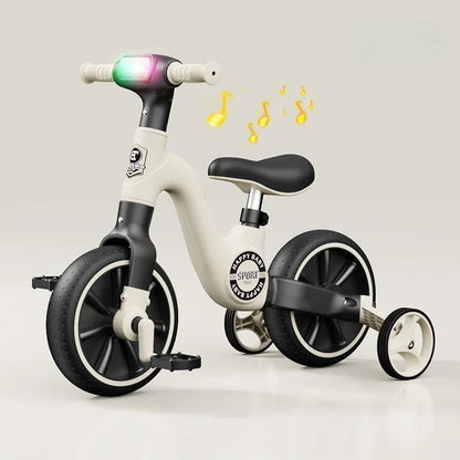 2-in-1 Children’s Balance Bike – Three-Wheeled Multifunctional Pedal Walker with Music & Lights, Indoor and Outdoor Baby Toy