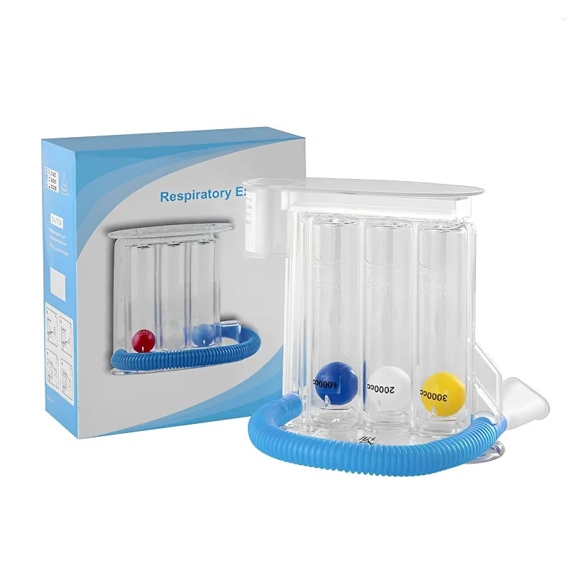 3-Ball Breathing Trainer — Lung Function & Respiratory Spirometry Exerciser for Deep Breath and Capacity Improvement