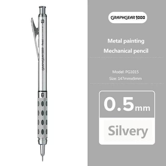 Pentel Graphgear 1000 Mechanical Pencil PG1000 – Low Center of Gravity Precision Drafting Pencil 0.3/0.5/0.7/0.9mm Art & Drawing Tool