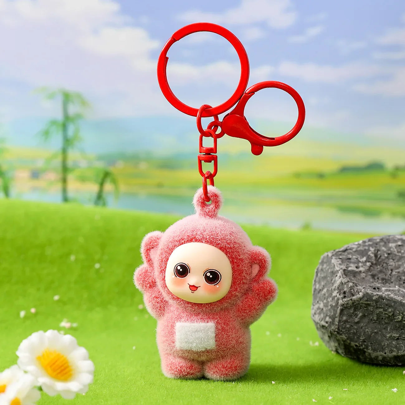Four-Color Baby Cartoon Keychain Mini Pendant Set Cute Doll Schoolbag Charms Gifts for Kids & Couples