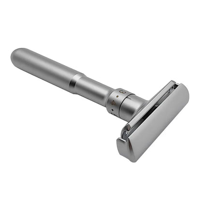 New Adjustable Safety Razor for Men – Folding Shaving Razor with Double Edge, 5 PCS Titanium Coated Blades & Shaver Holder