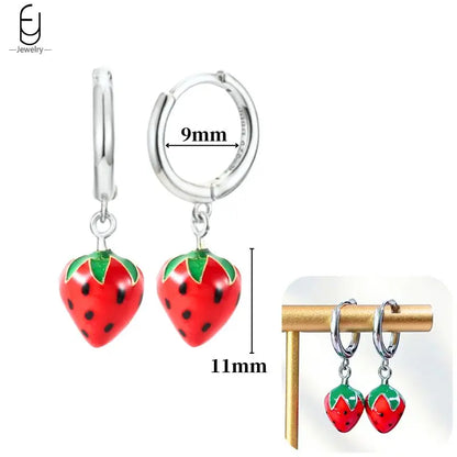 925 Sterling Silver Earrings for Women – Cute Starfish & Shrimp Pendant, Red Chili & Star Enamel Gold Fashion Jewelry