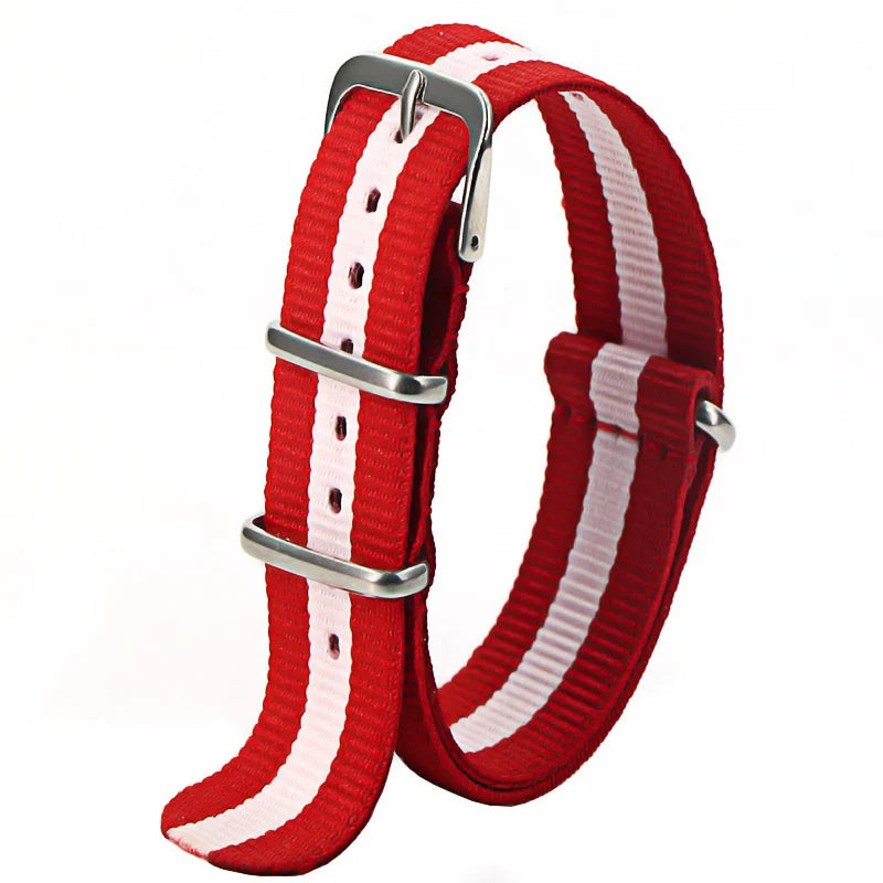 Nylon Watch Strap 16mm 18mm 20mm 22mm — Waterproof Army Sport Watch Band Replacement Belt