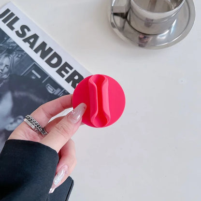 Silicone Lipstick Holder & Mobile Phone Stand — 3M Adhesive Universal Lazy Accessory with Round Lip Gloss Support