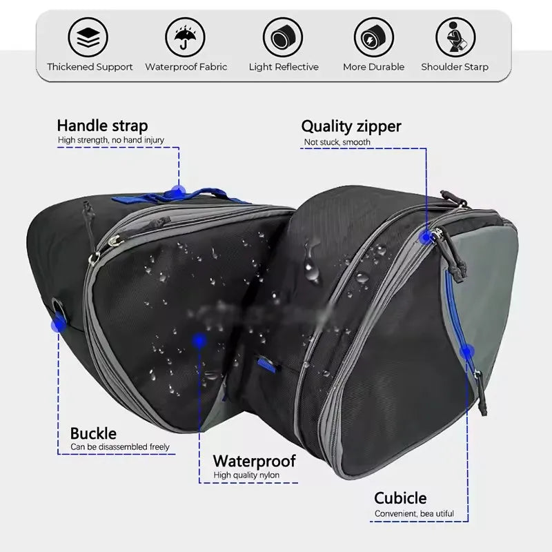 2022-2024 Yamaha Tracer 9 GT Motorcycle Luggage Bags – Black Expandable Inner Bags for Tracer9 GT/Tracer900