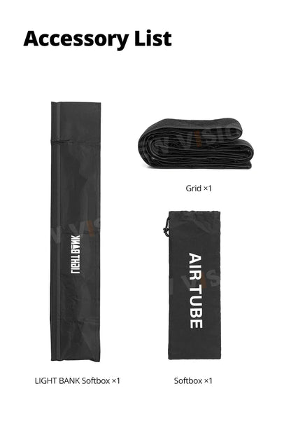 Flynoodle Air Tube Inflatable Softbox - Video Light Diffuser for Aputure, Nanlite, Godox, ZHIYUN & COLBOR