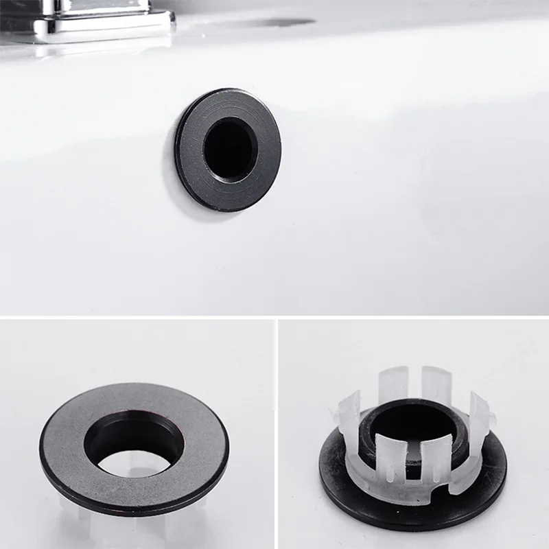 Brass Bathroom Sink Overflow Cover Cap – Chrome Trim Basin Faucet Hole Ring Insert Replacement, Bathroom Accessories for Universal Fit & Easy Installation