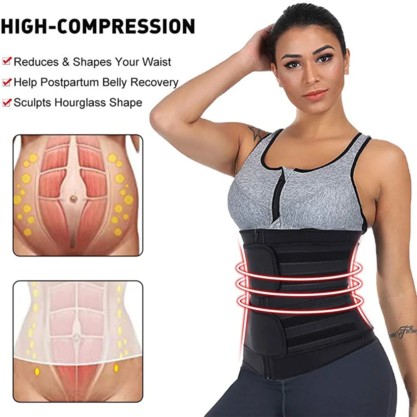 Neoprene Waist Trainer: Workout Trimmer Belt for Sauna Sweat - Get Fit Fast!