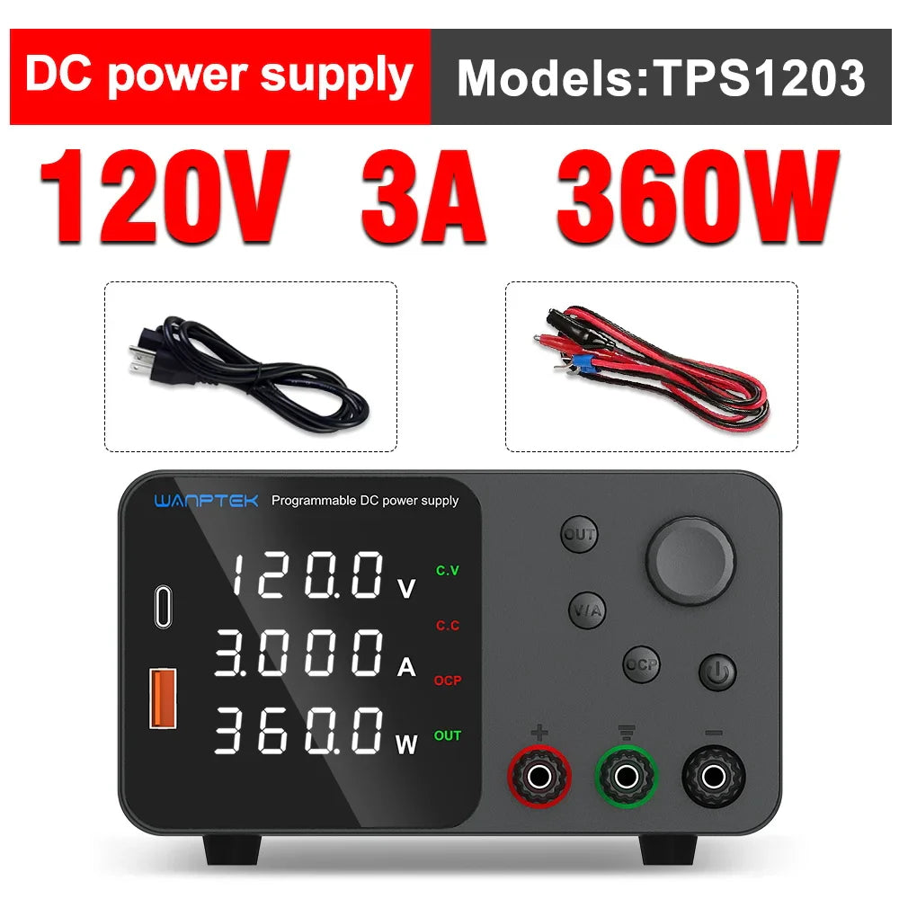 Lab Bench Switching Power Supply – Adjustable 30V 10A, 60V 5A, 120V Digital Voltage Stabilizer for Laboratory