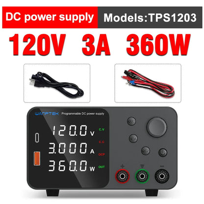 Lab Bench Switching Power Supply – Adjustable 30V 10A, 60V 5A, 120V Digital Voltage Stabilizer for Laboratory