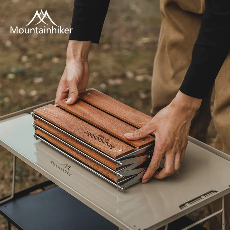 MOUNTAINHIKER Portable Camping Rack – 3-Tier Foldable Outdoor Table for Picnic & BBQ, Easy to Carry