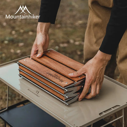 MOUNTAINHIKER Portable Camping Rack – 3-Tier Foldable Outdoor Table for Picnic & BBQ, Easy to Carry