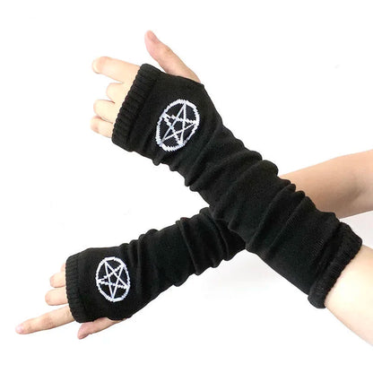 Warm Knitted Long Fingerless Gloves – Striped Elbow Mittens for Women, Fashion Christmas Gift