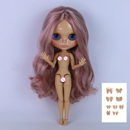 ICY DBS Blyth Doll – 1/6 BJD Customized Nude Joint Body, White Skin Glossy & Matte Face, 30cm Girl Toy Gift