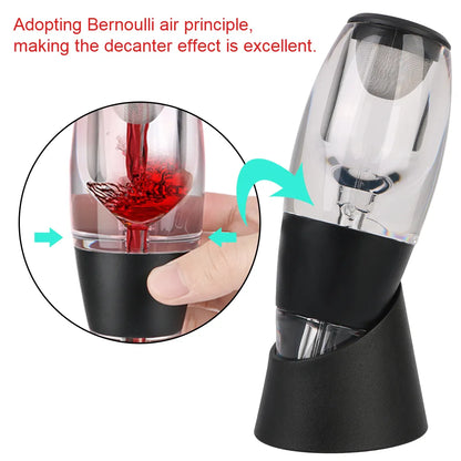 Elevate Your Wine Experience: Professional Wine Decanter with Quick Sobering, Aerator, and Filter Base