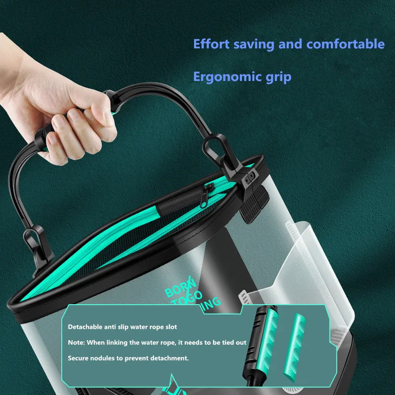 13L Foldable EVA Live Fish Bucket – Thickened Portable Water Tank for Fishing Gear and Accessories