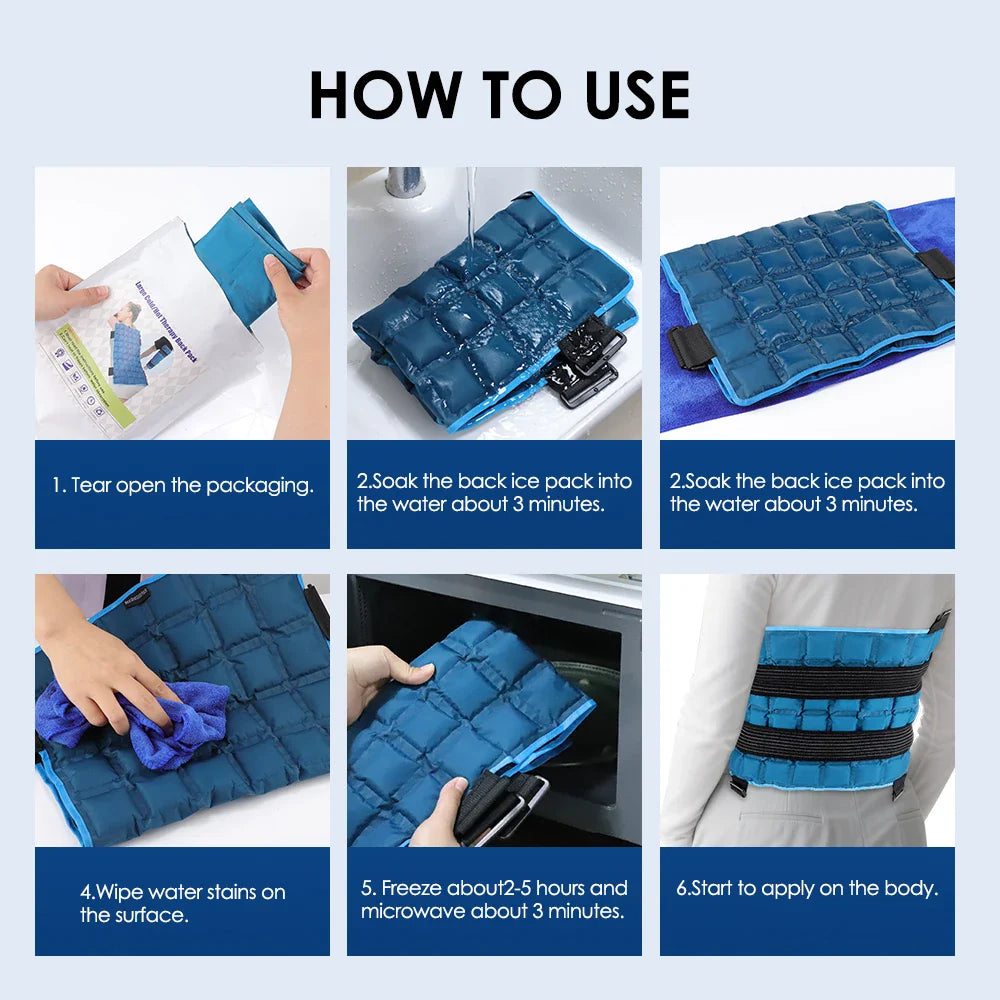 Large 13x22 Inch Reusable Ice Pack — Hot & Cold Wrap for Back, Knee, Leg, Neck, Shoulder & Hip Pain Relief