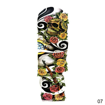 16 Designs Full Arm Temporary Tattoo Sleeves - Waterproof Body Art Stickers for Men & Women Fashion Style