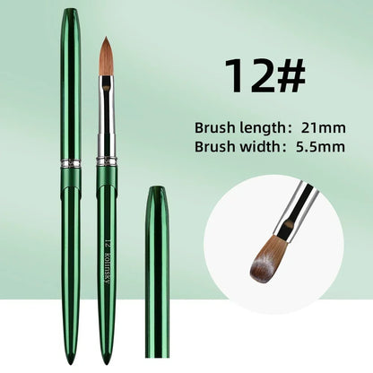 Kolinsky Acrylic Nail Brush — 100% Pure Metal Handle, Sizes 2-18 High-Quality Nail Tool
