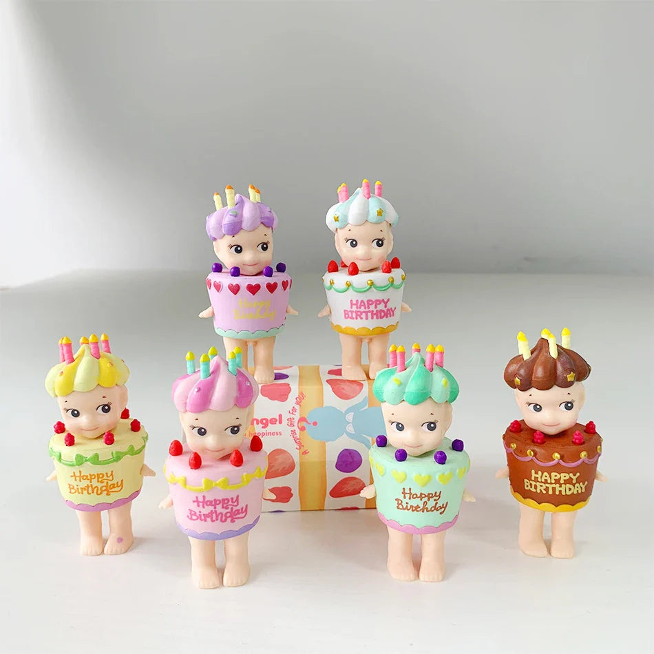 Smiski Hippers Sonny Angel Party Cake Series – Decorative Mini Animal Figures Doll, Blind Box Toy, Fans Gift Collection
