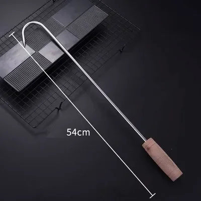 Stainless Steel and Wood Handle T-Word Sharp Meat Hooks - BBQ Kitchen Accessories for Barbecue Tools ! Welding Gadgets