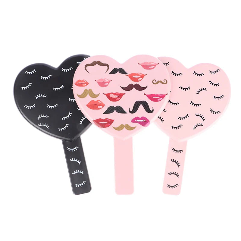 High Definition Heart-shaped Handheld Eyelash Mirror: Makeup Vanity Mirror Girl Gift
