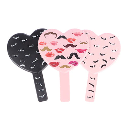 High Definition Heart-shaped Handheld Eyelash Mirror: Makeup Vanity Mirror Girl Gift
