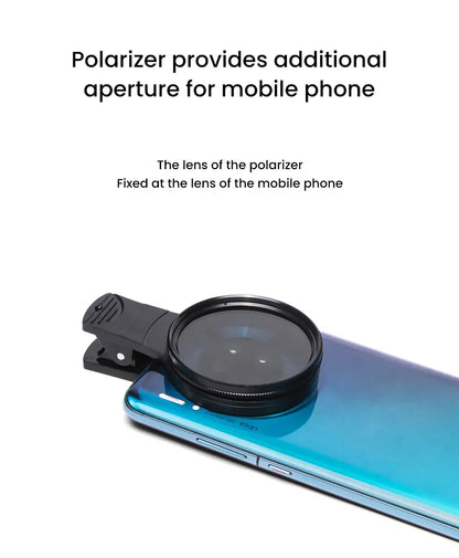 120 LED Tattoo Fill Light with 52mm CPL — Circular Polarizing Filter for Cellphone Lens, Compatible with Any Phone