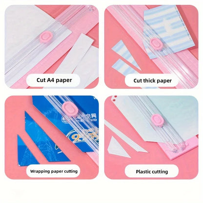 Portable A3/A4 Paper Cutter Trimmer – Manual Cutting Tool for School, Home, and Office, Durable Plastic Design