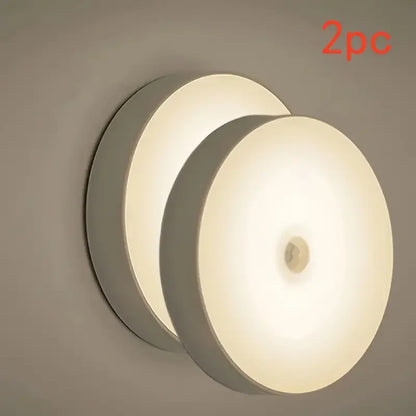 Motion Sensor LED Night Light USB Rechargeable – Wireless Cabinet, Wardrobe & Staircase Lamp (1–8PCS)