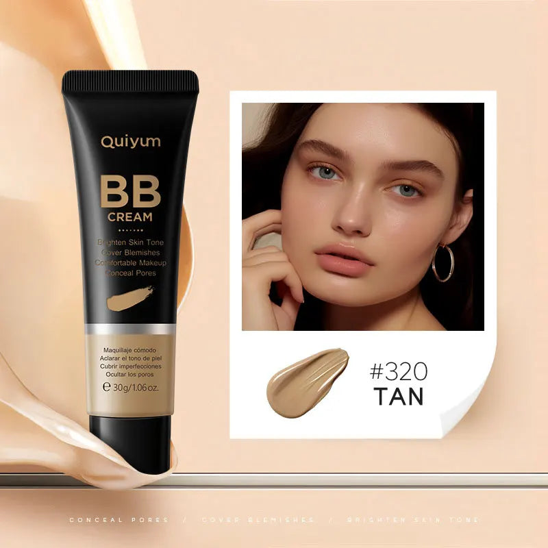High Coverage BB Cream Foundation – Waterproof Long-Lasting Concealer & Brightening Face Primer for Natural Contour Makeup Base