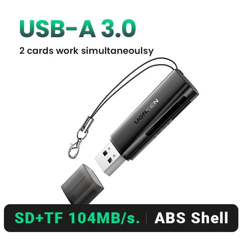 UGREEN USB 3.0 Card Reader – SD/Micro SD/TF Memory Card Adapter for PC & Laptop Accessories