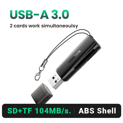 UGREEN USB 3.0 Card Reader – SD/Micro SD/TF Memory Card Adapter for PC & Laptop Accessories