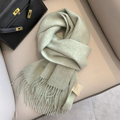 Winter Narrow Wool Scarf – 28 Colors, 100% Wool Solid Color Unisex Scarf for Men & Women, Warm and Cold-Proof