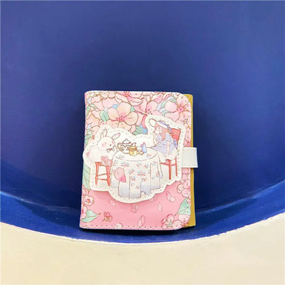 Cute Bear Women’s Wallet — Short Leather Coin Purse, Cartoon Card Holder, Three-Fold Clutch for Students