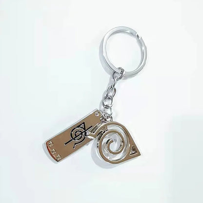 Anime Konoha Necklace & Keychain – Akatsuki Sharingan Jiraiya Pendant for Sasuke, Kakashi Cosplay Jewelry Gift